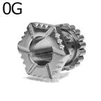  пирсинги 0G Hexagon cut тоннель / 0 мера серебряный нержавеющая сталь тоннель повышение уголок ..0g дизайн шестиугольник металл аллергия соответствует симпатичный 