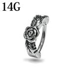 ショッピングボディピアス ボディピアス 14G ローズクリッカー / ステンレス シルバー 14ゲージ リングピアス 軟骨ピアス 金属アレルギー対応 薔薇 バラ ワンタッチ セグメントリング