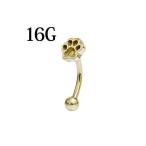  пирсинги 16G нержавеющая сталь лапа брови штанга циркон Gold машина bdo штанга banana штанга 