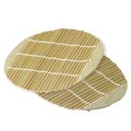 三陶(Santo) 竹製 スダレ スノコ すのこ 麺皿用 直径約16.5cm 2枚セット 天ぷら用 うどん・ざる蕎麦用 丸型 天然素材 家庭用 業務用 18004
