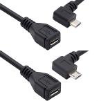 chenyang CY Micro USB 2.0 мужской - Micro USB 2.0 женский удлинение кабель левый правый 90 раз угол имеется full pin подключение 0.5M