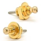 [Mesa] ギター ストラップピン ロックピン ワンタッチ 着脱 2個セット 固定 落下防止 カスタム 互換 JM-056 (ゴールド)