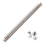 A4 多穴式リング バインダー金具 背なしタイプ 30穴 A4-30-20/17 17mm*307mm リング内径20mm 鉄ニッケル鍍金 シルバーシカゴスクリュ付き 手帳 製本