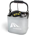 SEAVER(シーバー) 釣り 水汲み バケツ バッカン 22cm 選べるセット/カラー プライヤー フィッシュグリップ (グレー 単品)