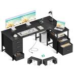 AODK パソコンデスク 引き出し6杯付�