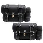 バイク サイド バッグ レザー ハーレー ツール サドル バッグ 南京錠 鍵 付き ケース 小物入れ 防水 大容量 シート ツーリング アウトドア ブラック 汎用 KRB001