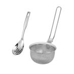 パンチング 味噌こし 2pcsみそこしセット パンチングスプーン 味噌漉し器 18-8ステンレス製 パンチング加工 みそこし器 鍋のふちにかけられる 丈夫で目詰まりし