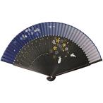 ショッピング扇子 まつみ工芸 旭王 扇子 うさぎと桜 ブルーブラック 161301