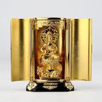 仏像 文殊菩薩 厨子入り 金メッキ/24金  仏師：渡辺景秋 原型＿ 卯年生まれ 十二支守り本尊 干支 高岡銅器(もんじゅぼさつ)