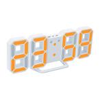 ZAZ цифровой LED часы 3D цифровой сигнализация часы ( корпус : белый, LED: orange ) dtokei-005