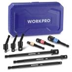 WORKPRO インパクトグレードソケットアダプター ソケットアダプター インパクト用 9本組 全長55*150mm ユニバーサル エクステンション 差込角6.35mm(1/4