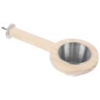 FOMIYES дерево птица жердочка имеется птица приманка cup 4Cm нержавеющая сталь птица приманка вода миска попугай тарелка столик для птиц попугай птица платформа подставка o черепаха длиннохвостый попугай KONI 