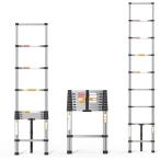 DayPlus эластичный лестница самый длинный 2.6 m (8.5 ft) складной эластичный .. многофункциональный aluminium лестница для перевозки удобный легкий выдерживаемая нагрузка 150 kg салон уличный обе для автоматика блокировка безопасность блокировка скользящий 