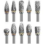 超硬バー リューター ビット 10種類(3mm 軸 刃幅6mm) タングステンバー ミニルーター ビット 超硬ドリルビット 超硬カッター 木工 穴あけ 彫刻 バリ取り 研磨用