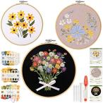 mefeny вышивка комплект .... начинающий вышивка начинающий комплект цветок английский язык . японский язык инструкция имеется бамбук производства вышивка рамка-оправа 3шт.@15CM/18CM/20CM вышивальные нитки 3 упаковка вышивка игла 6шт.@ игла кейс 1 шт. вышивка ткань 3 листов 