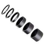 6個セット 口径 28.6mm ヘッドセットスペーサー ステムスペーサー ロースペーサー バイクスペーサー ヘッドスペーサーセット カーボンファイバーワッシャー自転