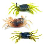 S-NET カニ 型 ワーム 蟹 釣り針 フック 疑似餌 ソフト ルアー タコ釣り ベイト クロダイ チヌ 真鯛 3色 パック SN-363-KW