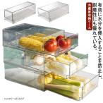 冷蔵庫収納ケース 冷凍室 冷蔵庫トレー 引き出し式 収納ボックス 透明 クリアストック 収納BOX 食品保存容器 野菜 果物収納 水切り 卵収納 キッ