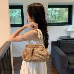 ショッピングストローバッグ レディース バック かごバッグ カゴバック ショルダーバッグ ストローバッグ ポシェット 斜め掛け 編み 小物 カラフル シンプル 大容量 軽量 大人