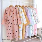 寝巻き ルームウェア ワンピース レディース 夏 可愛い ガーゼ 浴衣 ガウン お風呂上がりバスローブ 温泉 バスローブ レディース  パジャマ薄手