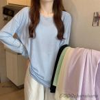 カットソー レディース トップス ゆるTシャツ 長袖 秋春夏 インナー 重ね着 レイヤード 薄手 女性用  ロングtシャツ シンプル