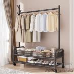 ハンガーラック おしゃれ コートハンガー ポールハンガー コート掛け リビング 収納 キャスター付き 衣類収納 可動棚 北欧 ワードローブ 収納