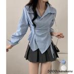 長袖ラップブラウス カシュクール春服秋服