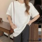 立体ロゴtシャツ 韓国チュニックロンT