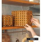 ショッピングかご バスケット かご 収納カゴ ナチュラル 収納 おしゃれ 公式 ユティルオクタ キッチンストッカーバスケット ハイ