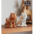 虎 タイガー 動物 オブジェ 磁器 置