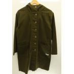 ARMEN レディースコート -- フード付きコート ARMEN -- カーキ ワッペン ロゴ【中古】