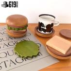 ハンバーガー型 木製コースター｜HAMBURGER WOOD COASTER｜無垢材 コースター ティータイム キッチン用品 可愛い 面白雑貨  お店屋さん ショップ