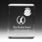 クリスタル時計名入れ彫刻スクエア