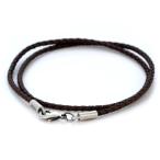  короткое колье кожа женский Surf bikoBICO BL12 Brown серебряный 