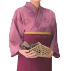 お取り寄せ商品　風香　作務衣　上着　千鳥・ローズ　Ｍ・Ｌ寸