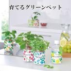 栽培キット 育てるグリーンペット 「即納」 栽培セット 植物 グリーン ハーブ 野菜 ミント バジル レモンバーム ワイルドストロベリー レタス ミニトマト