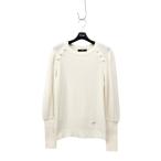 ショッピングパフスリーブ Rene ルネ パフスリーブリブ ニット トップス パール付き ホワイト 36 5342030