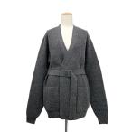 未使用 AURALEE オーラリー MILLED FRENCH MERINO RIB KNIT CARDIGAN ベルトメリノリブニット カーディガン チャコールグレー 1 A23AC04MR