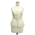  не использовался товар Mame Kurogouchimame черный go chiFloral Quilted Silk Bustier шелк стеганое полотно бюстье белый 1 MM23PF-SH721