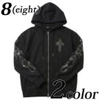 クロスラインストーンZIPパーカー メンズ パーカー 十字架