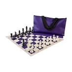 Superior Chess Set Combination - Single Weighted - Purple Bag/Board