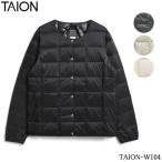 TAION タイオン WOMEN CREW-NECK DOWN JACKET ベーシック クルーネックボタン インナーダウンジャケット