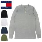 トミーヒルフィガー サーマル ヘンリーネック ロンT メンズ レディース TOMMY HILFIGER 長袖Tシャツ ミニフラッグロゴ