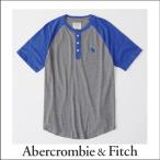 アバクロ メンズ Tシャツ 半袖 Abercrombie&Fitch 新作 正規品 ムース刺繍 ヘンリーネックTシャツ