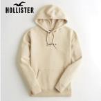 HOLLISTER ホリスター パーカー メンズ 刺繍入りロゴフーディー プルーオーバーフーディー タン