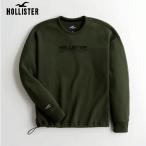 ショッピングホリスター ホリスター メンズ スウェット HOLLISTER リラックスバンジーヘムクルースウェットシャツ オリーブ