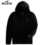 ホリスター メンズ パーカー HOLLISTER プルオーバーロゴ テリーフーディー ブラック