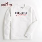 HOLLISTER ホリスター メンズ  ロゴクールネックスウェットシャツ トレーナー ホワイト