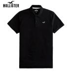 ホリスター HOLLISTER メンズ ポロシャツ 半袖 ロゴアイコン ポロシャツ ブラック