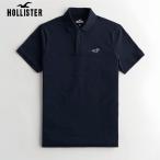 メンズ ポロシャツ ホリスター HOLLISTER 半袖 コットン スーパーソフト 伸縮性 リラックス ポロシャツ ネイビー